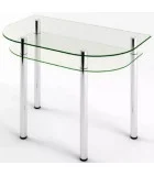 Glass dining table D-09-2 with tempered glass and chrome legs order